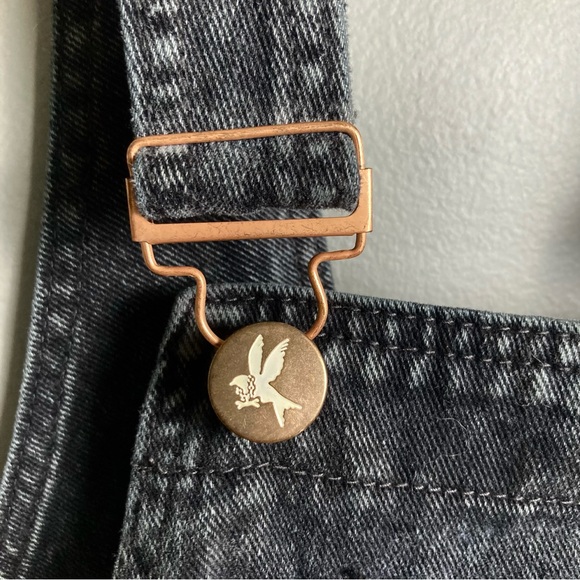 One Teaspoon Le Hawk Superfreaks Denim Overall Shorts size 25 Black distressed - Picture 16 of 16